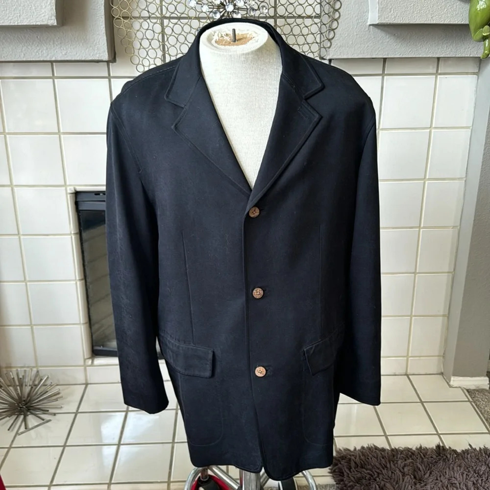 Tommy Bahama Extra Soft 100% Silk Sport Jacket Blazer Black Size large